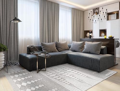 NEW HOME Prestige Modern Scandinavia Textured Area Rug Natural
