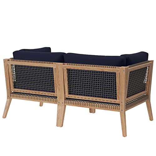 Modway Clearwater Loveseat Gray Navy
