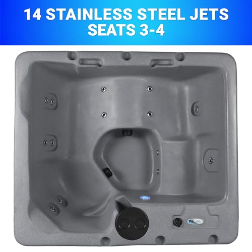 Aqualife by Strong Spas 3-4 Person Hot Tub with Hydrotherapy Jets and LED Lighting Gray Granite