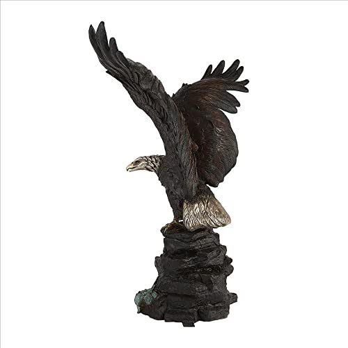 Design Toscano Strength and Patriotism Bald Eagle Cast Bronze Garden Statue Two Tone Bronze & Verdigris
