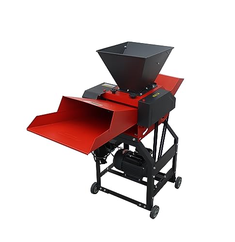 INTSUPERMAI Hay Cutter Pulverizer Grass Crusher 4-Blade 220V Red and Black