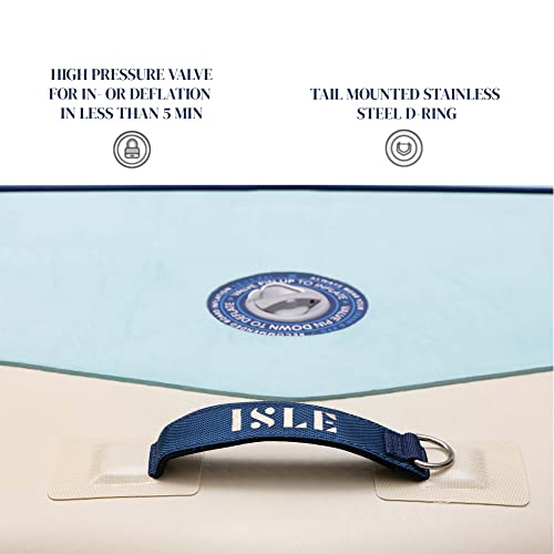 ISLE Surf and SUP Inflatable Hybrid Kayak-Stand Up Paddle Board Bundle Seafoam/Navy