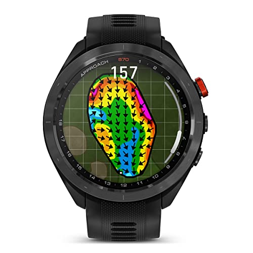 PlayBetter Garmin Approach S70 (Black, 47mm) Golf GPS Watch - AMOLED Display, Virtual Caddie & Playslike Distance - Gift Box Bundle with Screen Protectors, Wall Adapter & Hard Case