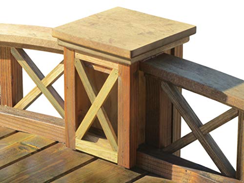 SamsGazebos Secret Garden Bridge with Half-Halved Lattice Rails 7 ft Brown