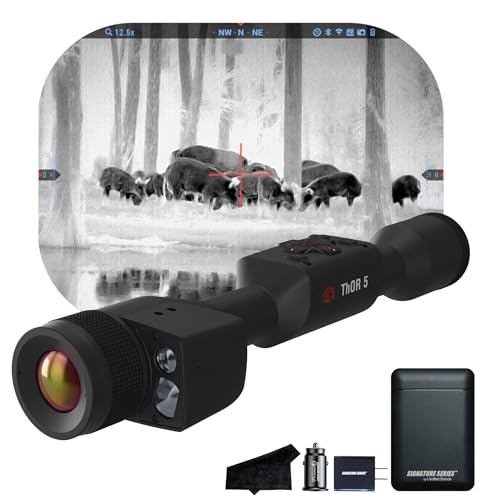 Certified Brands ATN Thor 5 320 5-20x LRF Smart HD Thermal Scope with Built-in Laser Rangefinder and Video Recording Black