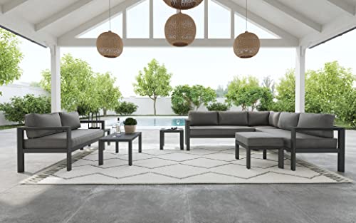 Homestyles Grayton Outdoor Aluminum Loveseat Grey