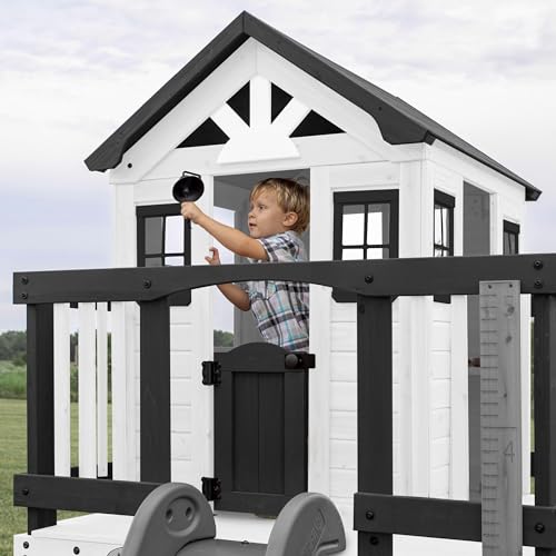 Backyard Discovery Sweetwater Heights White Cedar Playhouse with Slide & Ladder