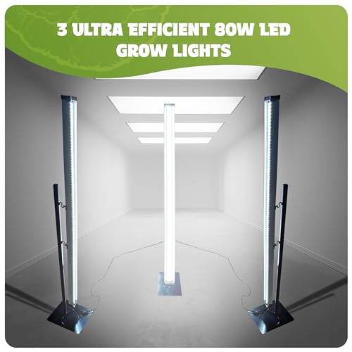 Garden Tower Ultra Efficient 80 Watts LED Grow Light 6400K Full-Spectrum Black