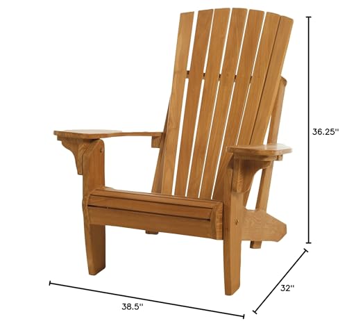 Arb Teak & Specialties Teak Folding Lounge Adirondack Chair Natural