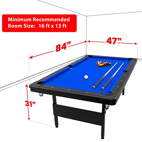 GoSports 7 ft Billiards Table Portable Pool Table Blue