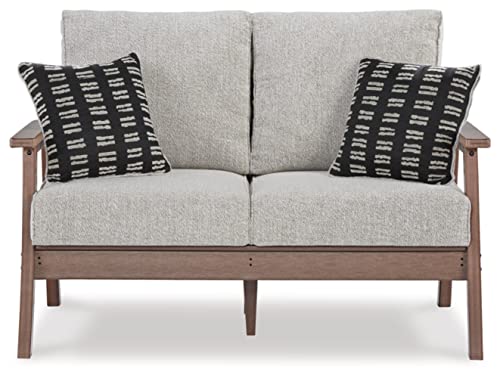 Signature Design by Ashley Emmeline Classic Outdoor Loveseat Beige & Gray
