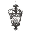 Quoizel Fort Quinn Outdoor Pendant Lighting 19 Inch 4-Light Marcado Black Chandelier