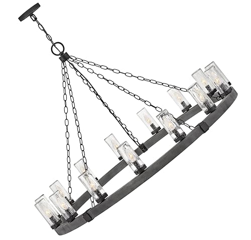 Hinkley Sawyer Collection 15-Light 4W LED Extra Large Outdoor Hanging Lantern Aged Zinc
