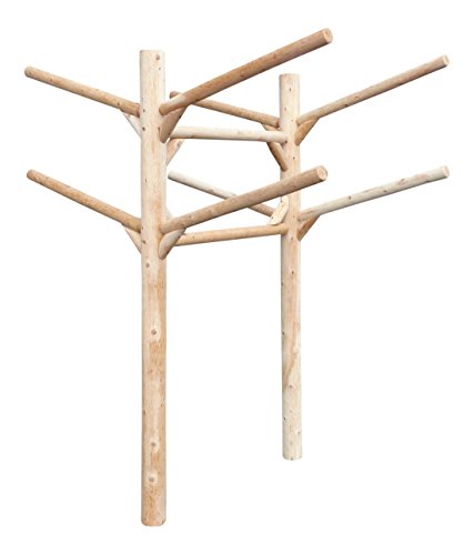 Log Kayak Rack 4 Place Buried in Ground Kayak and Canoe Rack Natural Finish