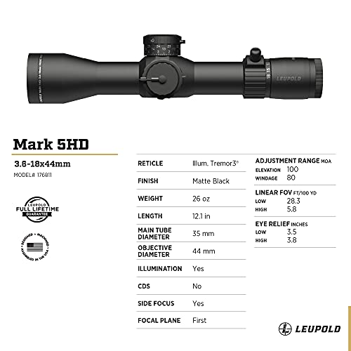 Leupold Mark 5HD 3.6-18x44mm Riflescope Illum. Front Focal Tremor 3