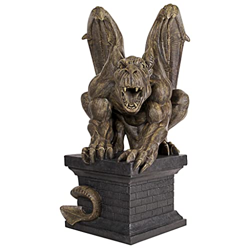 Design Toscano Manchester Cathedral Gothic Chimera Gargoyle Statue Two Tone Stone Finish