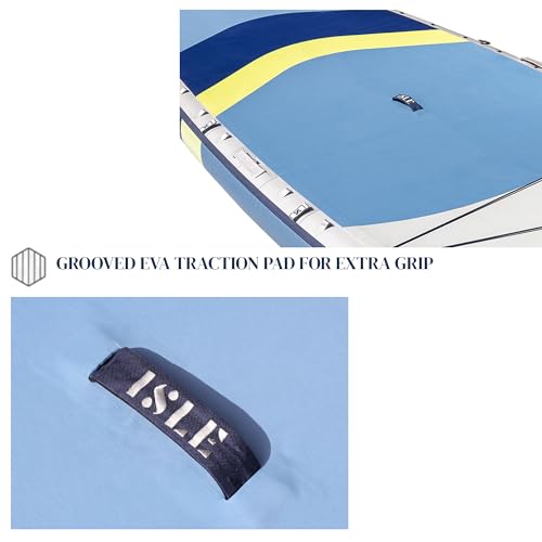 ISLE Surf and SUP Megalodon Inflatable Paddle Board Bundle Slate/Lumin/Navy 15'