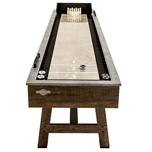 American Legend Stonebridge 9’ LED Light Up Shuffleboard Table with Bowling Stonebridge