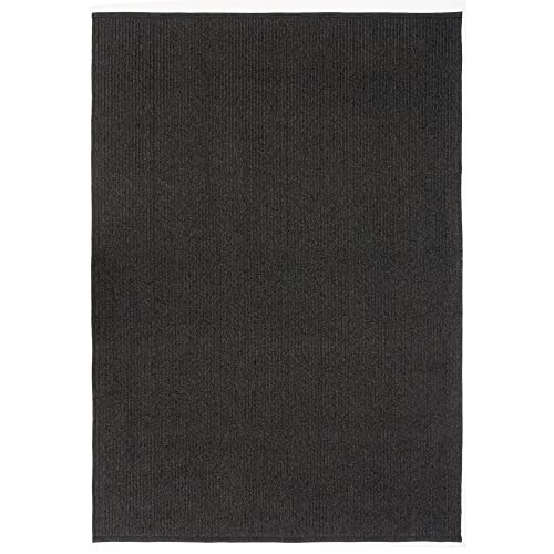 Liora Manne Calais Indoor/Outdoor Area Rug - Durable Power Loomed Casual Texture Solid Charcoal (5' x 7'6")