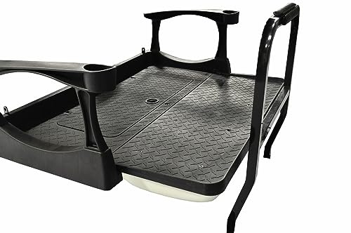 MADJAX Genesis 300 Aluminum Golf Cart Rear Flip Seat Kit for EZGO RXV | Deluxe Cushions Oyster