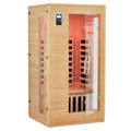 PioneerWorks 1 or 2 Person Low EMF Infrared Sauna Wood Color