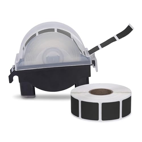 Law 1000 Pack 7/8" Square Target Pasters with Plastic Dispenser Black