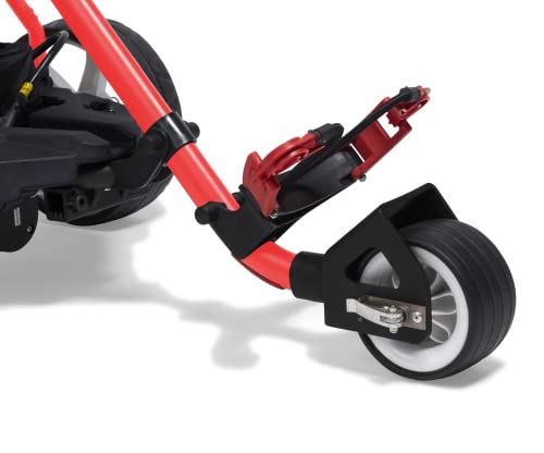 Super E Caddy The Weekender 3-Wheel Electric Golf Cart Lightweight Portable Folding Electric Golf Push Cart Red