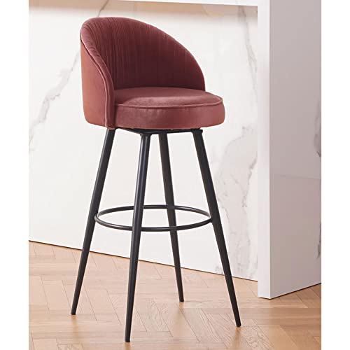 IPSU 360° Swivel Outdoor Bar Stools Set of 4 Velvet Modern Counter Chairs A
