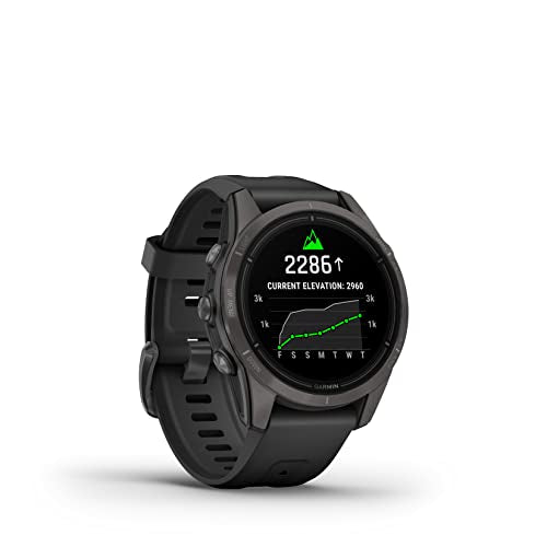 Wearable4U Garmin epix Pro (Gen 2) Sapphire Edition Smartwatch with Black White Earbuds Bundle Carbon Gray Titanium/Black
