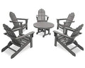 TREX Outdoor Furniture Cape Cod 6-Piece Folding Adirondack Chair Conversation Set Stepping Stone