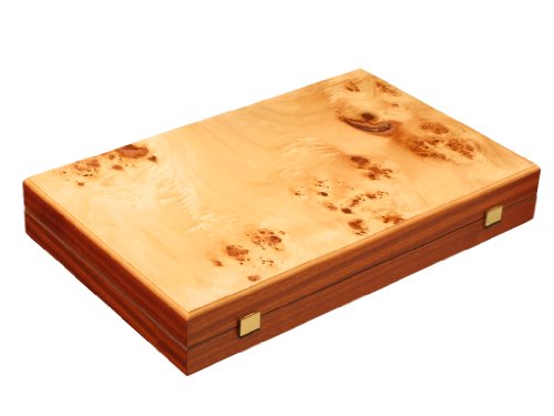 Manopoulos Lupo Wood Backgammon Set 18 3/4" Brown