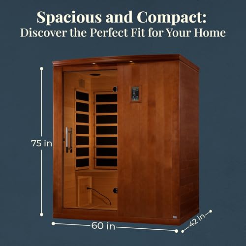 DYNAMIC SAUNAS Madrid Elite 3-Person Infrared Sauna with Bluetooth and LED Control Panel