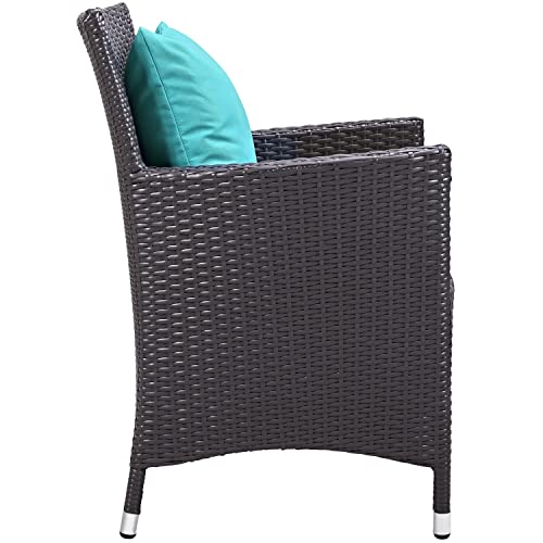 Modway Convene Collection 11-Piece Outdoor Patio Dining Set Espresso Turquoise