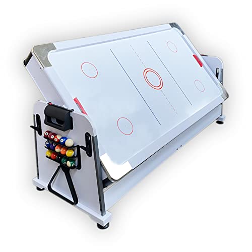 SIMBASHOPPING USA Pool Table 7FT Multigame Blue Air Hockey + Table Tennis + Table Top - Polar Blue, White