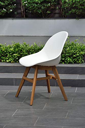 Amazonia Keystone 9-Piece Oval Patio Dining Set Grade A Teak Wood White