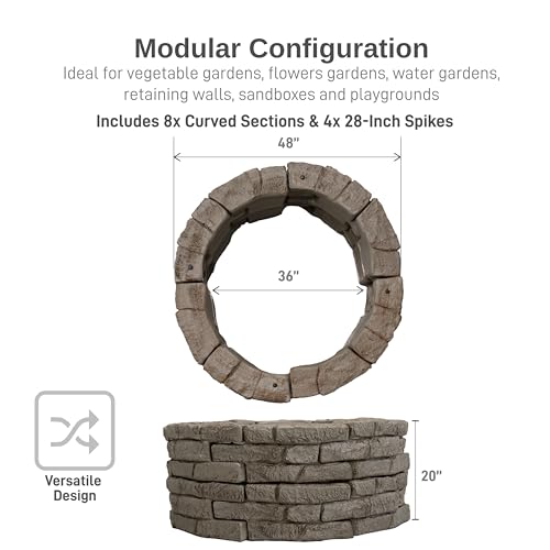 RTS Home Accents Rock Lock Raised Garden Bed Kit 48" Round