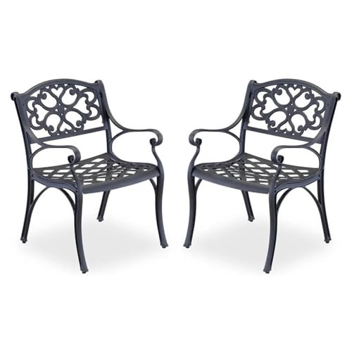 Pemberly Row Traditional Black Aluminum Chaise Lounge Black