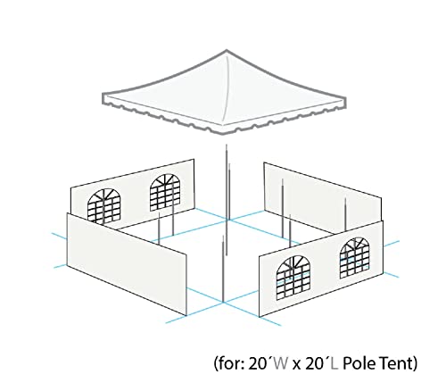 Party Tents Direct 20' x 20' Weekender Canopy Tent with Sidewalls Red