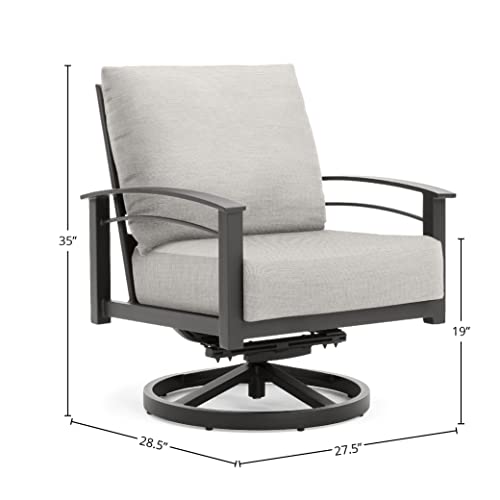 Winston Stanford Cushion Swivel Rocker Lounge Chair Weathered Teak