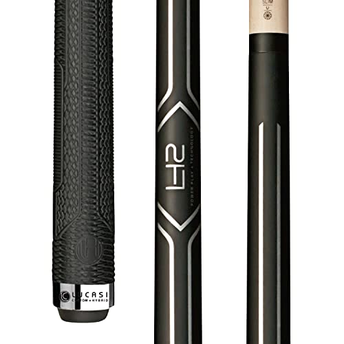 LUCASI LHC14-19K Pool Cue Stick Matte Black and Metallic Silver Uni-loc Kamui Soft Black
