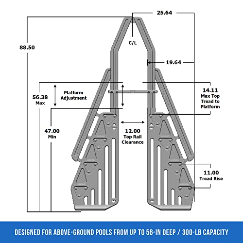 Blue Wave Neptune A-Frame Entry System for Above Ground Pool Taupe