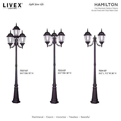 Livex Hamilton 4 Light Outdoor Post Fixture Bronze