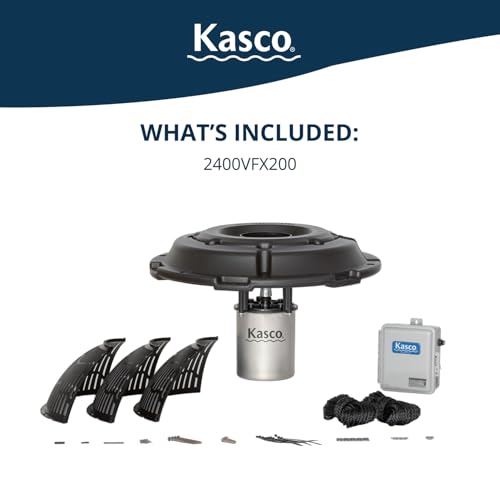 Kasco VFX Series Aerating Pond Fountain 1/2HP 120V with 200ft Power Cord Black