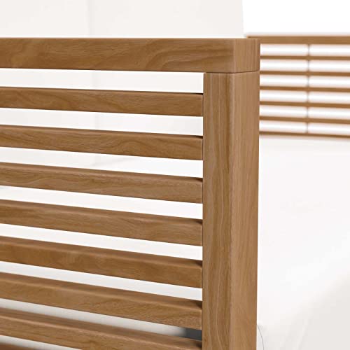 Modway Carlsbad Teak Wood Outdoor Patio Loveseat Natural White