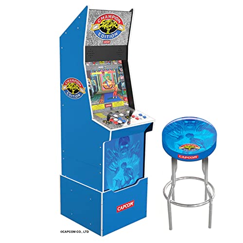 ARCADE1UP Street Fighter II Champion Edition Big Blue Arcade Machine with WiFi and Stool