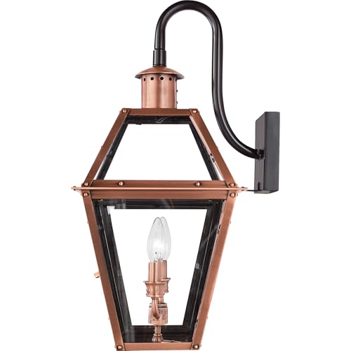 Quoizel Rue De Royal Charleston Outdoor Wall Lantern 22.5 Inch 2-Light Aged Copper