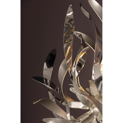 Corbett Lighting Graffiti One Light Wall Sconce Silver Leaf and Polished Stainless