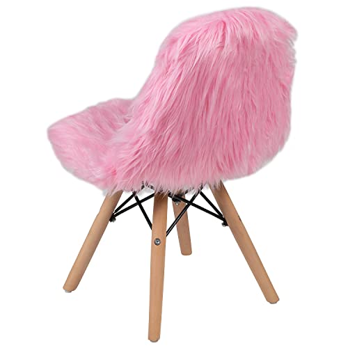 Flash Furniture Zula Kids Shaggy Dog Accent Chair Set, Light Pink