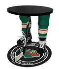 Team Tables Minnesota Hockey Table Black Table Top with Minnesota Puck Mat