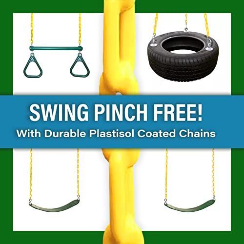 Best in Backyards Supremescape Cedar Wood Swing Set Jungle Gym Green & Yellow Components